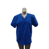 Carhartt V Neck Medical Scrub Top Size Medium Blue Short Sleeve Cotton Blend