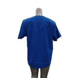 Carhartt V Neck Medical Scrub Top Size Medium Blue Short Sleeve Cotton Blend