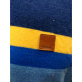 Bench Men's Blue Yellow Striped Long Sleeve Size Large Crew Neck Sweater