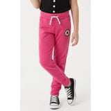 Converse All Star Girls Size Medium Pink Drawstring Waist Cuffed Jogging Pants J