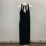 ALGO Full Lenght Dress Women's Medium Beaded V Neck Sleeveless Black Back Zip