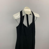 ALGO Full Lenght Dress Women's Medium Beaded V Neck Sleeveless Black Back Zip