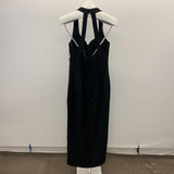 ALGO Full Lenght Dress Women's Medium Beaded V Neck Sleeveless Black Back Zip