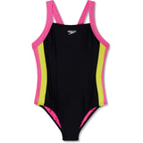 Speedo Girl's Standard Swimsuit One Piece Thin Straps Size 14 ‎Anthracite NWOT