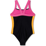 Speedo Girl's Standard Swimsuit One Piece Thin Straps Size 14 ‎Anthracite NWOT