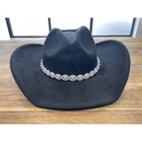 Jessica Simpson Womens Cowboy Hat One Size Black Polyester Felt