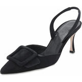 Divanne Slingback Pumps, Pointed Toe Heels Size 9 Black