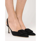 Divanne Slingback Pumps, Pointed Toe Heels Size 9 Black
