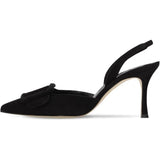 Divanne Slingback Pumps, Pointed Toe Heels Size 9 Black