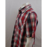 Cherokee Red Blue Short Sleeve Men's Button Up Casual Shirt Size Large