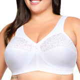 Glamorise #1001 Womens Full Figure Cotton Blend Support Bra White
