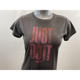 Nike Women's Grey Regular Fit Short Sleeve Just Do It T-Shirt Size Medium Cotton