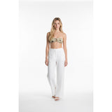 Vince Camuto Swim Women's Cream Coloured Flower Design Strapless Bathing Suit Top