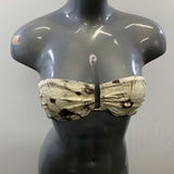 Vince Camuto Swim Women's Cream Coloured Flower Design Strapless Bathing Suit Top