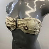 Vince Camuto Swim Women's Cream Coloured Flower Design Strapless Bathing Suit Top