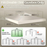 Gazebo Cover Replacement Canopy Top 10x10 Ft - Double Tier Top