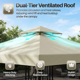 Gazebo Cover Replacement Canopy Top 10x10 Ft - Double Tier Top