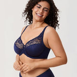 DELIMIRA Women's Plus Size Full Coverage Underwire Minimizer Bra 38J Blueberry
