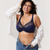 DELIMIRA Women's Plus Size Full Coverage Underwire Minimizer Bra 38J Blueberry