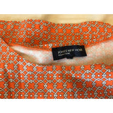 Jones New York Signature Short Sleeve Boat Neckline Geometric Pattern Top Size M