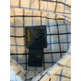 Old Navy Boys Medium White Blue Plaid Button Up Long Sleeve Cotton Shirt