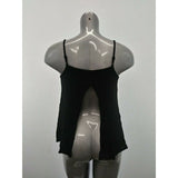 Harlow Boho Top Womens Medium Black Front Keyhole Speghetti Strap Back Slit