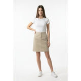 Tara Vanessa Women's Size Large Pencil Skirt Beige Cotton Flat Front Pockets