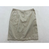 Tara Vanessa Women's Size Large Pencil Skirt Beige Cotton Flat Front Pockets