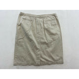 Tara Vanessa Women's Size Large Pencil Skirt Beige Cotton Flat Front Pockets