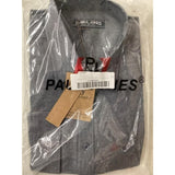 PJ PAUL JONES Mens Classic Fit Linen-Cotton Shirt Gray Small NEW