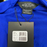 Michel Studio Women's Wrap Top Size 4X Sleeveless Blue & Black White Striped