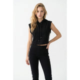 Move by Ardene Women's Black Sleeveless Cropped Hoodie Size Medium