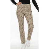 Eric Alexandre Floral Cropped Pants Women's Size 40 Yellow Brown All Over Print Cotton Blend