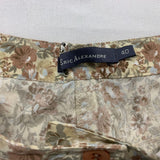 Eric Alexandre Floral Cropped Pants Women's Size 40 Yellow Brown All Over Print Cotton Blend