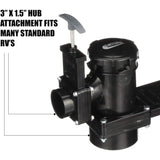 Valterra T18 3" Hub x 1-1/2" Hub x 3" Bay with Cap  Double Valve Assembly NEW