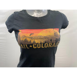 Crazy Shirt Women's Black VAIL COLORADO Graphical T-Shirt Size XS Cotton