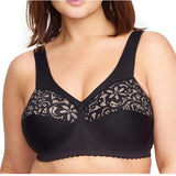 Glamorise Womens Full Figure Cotton Blend Support Bra #1001 Black/Beige