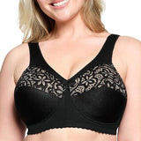 Glamorise Womens Full Figure Cotton Blend Support Bra #1001 Black/Beige