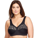 Glamorise Womens Full Figure Cotton Blend Support Bra #1001 Black/Beige