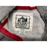 Cabin Fever Girls Full Zip Hoodie Large 14/16 Sherpa Lined Hood Salt Pepper Long Sleeve