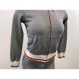 Cabin Fever Girls Full Zip Hoodie Large 14/16 Sherpa Lined Hood Salt Pepper Long Sleeve