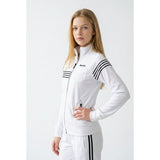 Bench Girls Size 13/14 Years White w/ Black Stripes Long Sleeve Polyester Jacket
