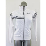 Bench Girls Size 13/14 Years White w/ Black Stripes Long Sleeve Polyester Jacket