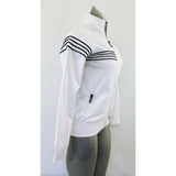 Bench Girls Size 13/14 Years White w/ Black Stripes Long Sleeve Polyester Jacket