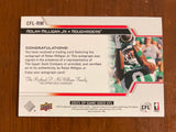 2025 Upper Deck CFL SP Game Used Autograph Rolan Milligan CFL-RM Roughriders