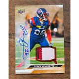 2024 Upper Deck CFL Game Patch Auto /99 Tyrice Beverette 72 Montreal Alouettes