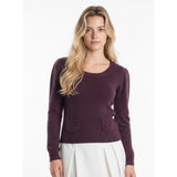 SWS Womens Purple Knit Sweater Size Small Long Sleeve Round Neck Acrylic Blend