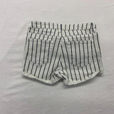 Eighty Two Women's Cuff Shortie Size 03 White Blue Striped Mid Rise Stretch Shorts