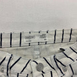 Eighty Two Women's Cuff Shortie Size 03 White Blue Striped Mid Rise Stretch Shorts