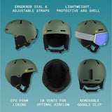 Retrospec Comstock Ski Helmet - Snowboard Helmet for Adults & Youth Size XS